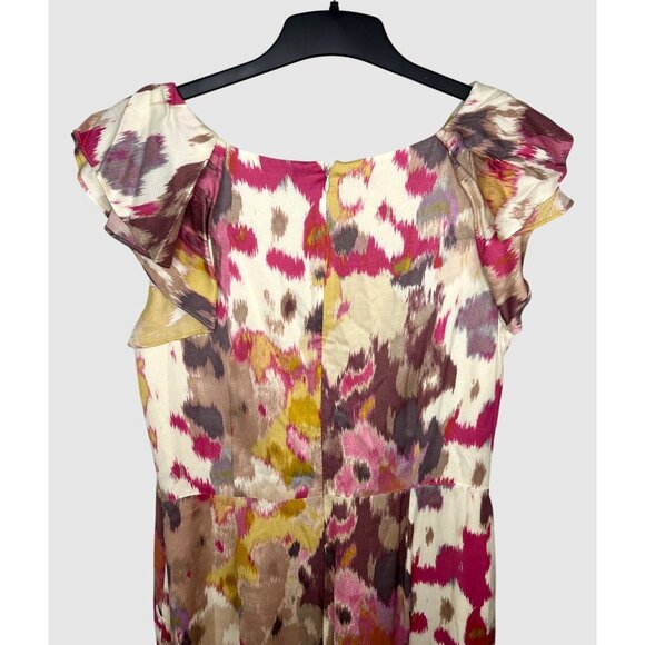 Ann Taylor Loft Womens Multicolor Ruffle Sleeve Dress Size 12 - Picture 9 of 16